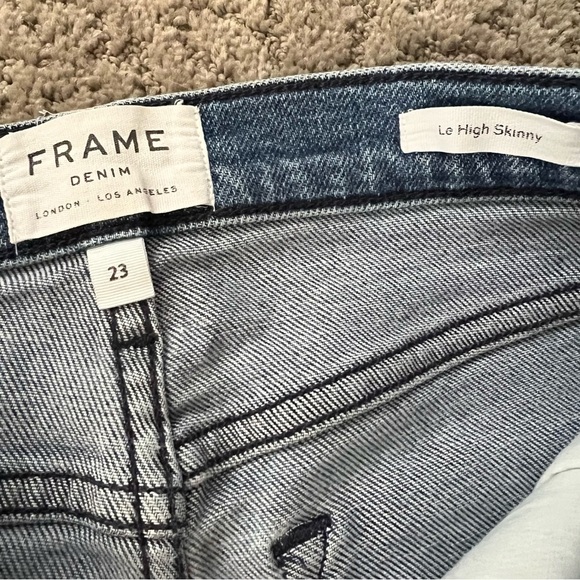 FRAME Le High Skinny Jeanne Raw Step Hem Oakley Wash - Picture 8 of 9